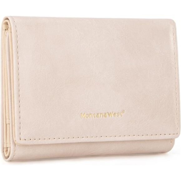 Womens Small Wallet RFID Trifold Leather Card Holder ID Window Compact Purse - Picture 1 of 7